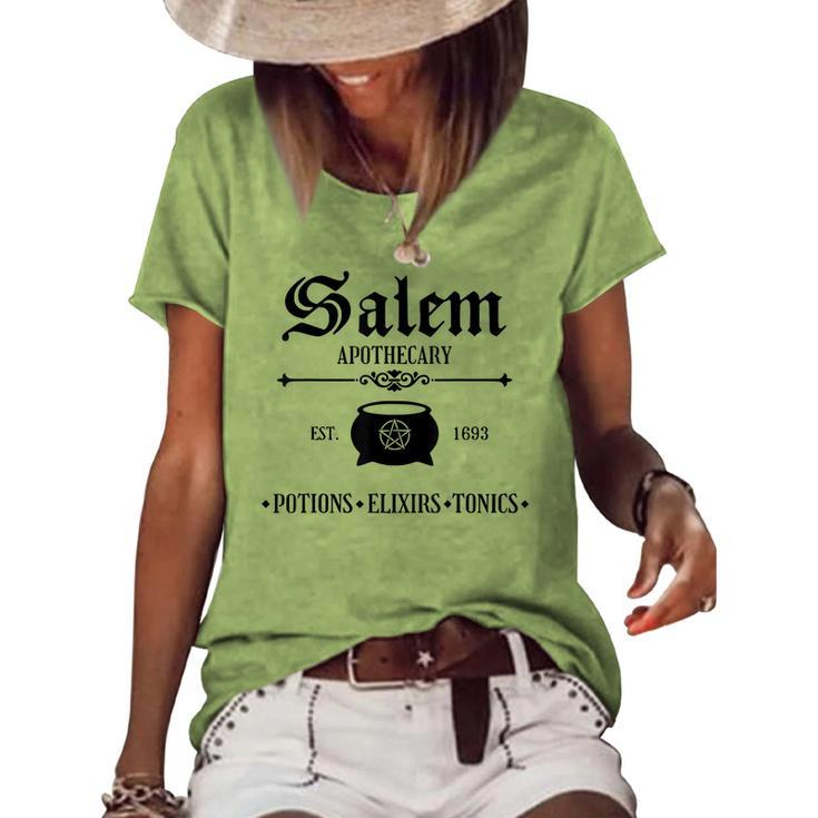 Salem Apothecary Witches Potion Elixirs And Tonics Halloween Women's Short Sleeve Loose T-shirt