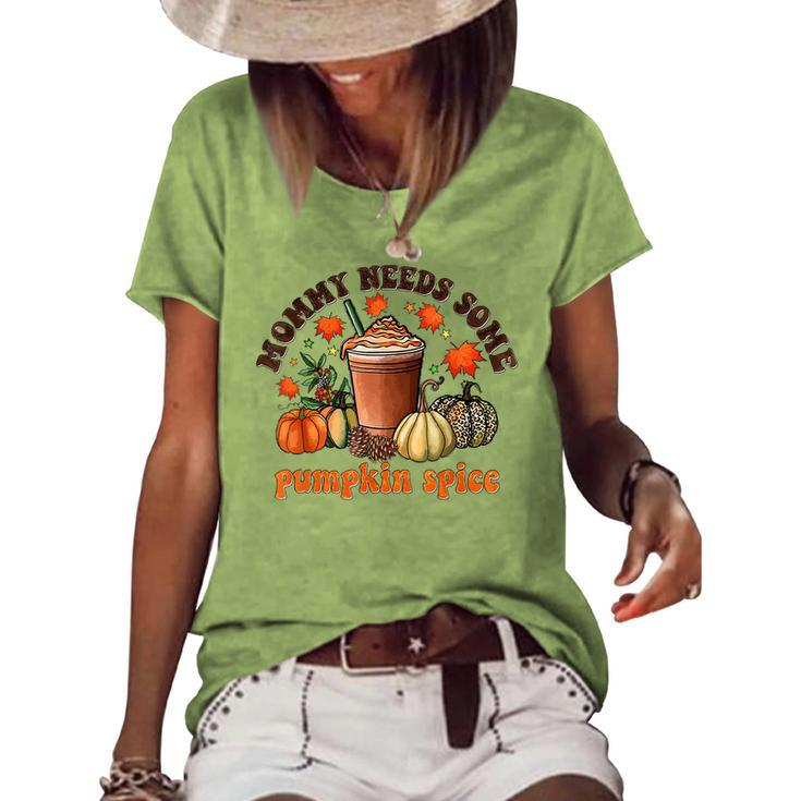 Vintage Mommy Needs Some Pumkin Spice Thanksgiving Vibes Women's Loose T-shirt