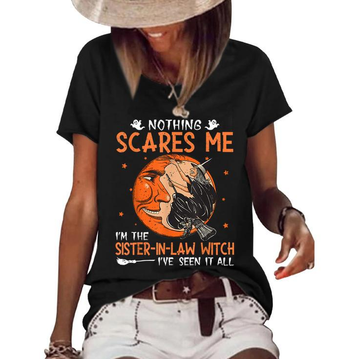 Awesome Cute Halloween Vintage  Sister-In-Law Witch  Halloween Gifts Women's Short Sleeve Loose T-shirt