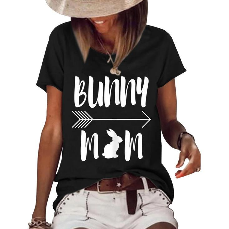 Bunny Mom Funny Rabbit Mum  Gift For Women Women's Short Sleeve Loose T-shirt