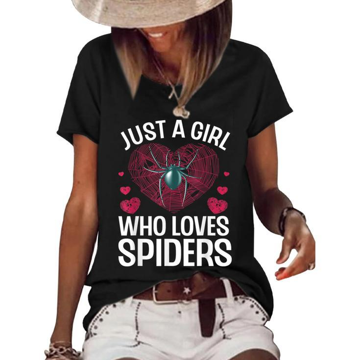 Cool Spider Design For Women Girls Tarantula Spider Lover Women's Short Sleeve Loose T-shirt