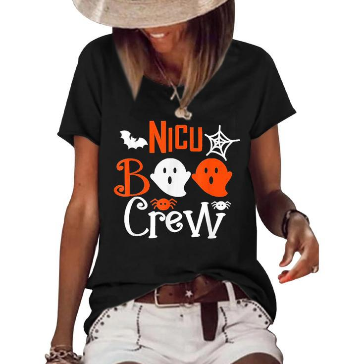 Cute Halloween Nicu Nurse Boo Crew Nursing Novelty Women's Loose T-shirt