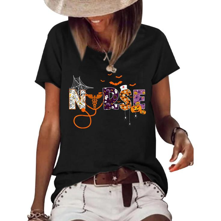 Emergency Nurse Er Nurse Halloween Spooky Season Nursing Women's Loose T-shirt