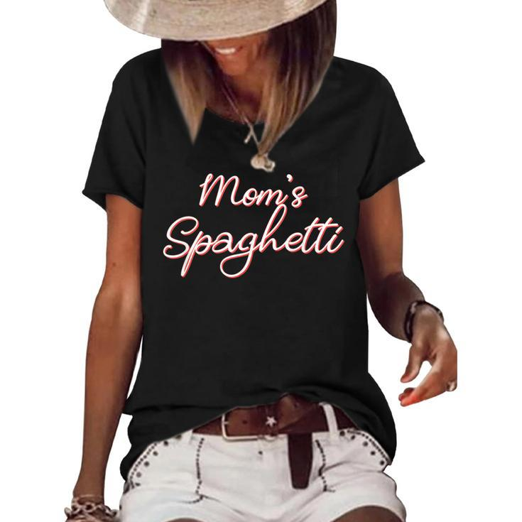 Funny Mothers Day Moms Spaghetti And Meatballs Lover Meme  Gift For Women Women's Short Sleeve Loose T-shirt