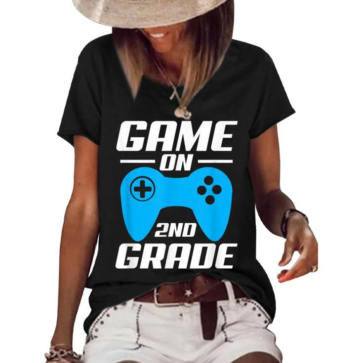 Game On Video Controller 2Nd Grade Funny  Women's Short Sleeve Loose T-shirt