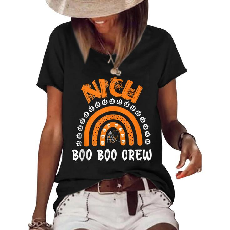 Halloween Nicu Nurse Matching Boo Boo Crew Rainbow Women's Loose T-shirt