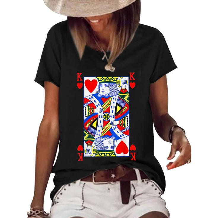 King Of Hearts | Funny Halloween Costume | Poker Women's Short Sleeve Loose T-shirt