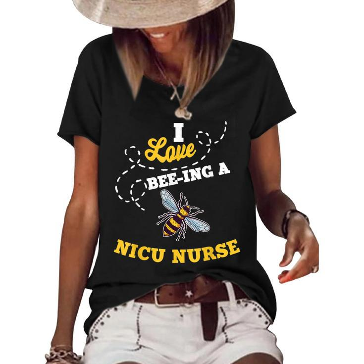 I Love Bee-Ing A Nicu Nurse Honey Bee Job Profession Women's Loose T-shirt