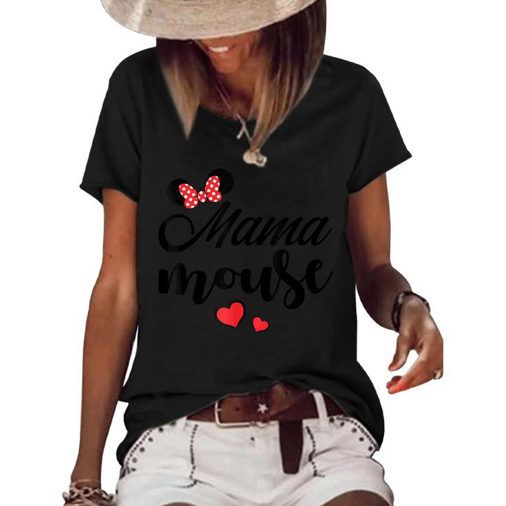 Mama Mouse  Mama Mouse Heart Funny Mama Mothers Day  Gift For Mens Gift For Women Women's Short Sleeve Loose T-shirt