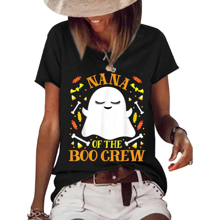 Nana Boo Crew Ghost Matching Family Set Grandma Halloween Women's Loose T-shirt