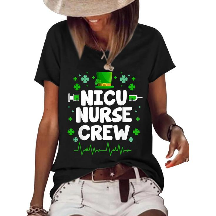 Nicu Nurse Crew Leprechaun Hat Happy St Patrick's Day Women's Loose T-shirt