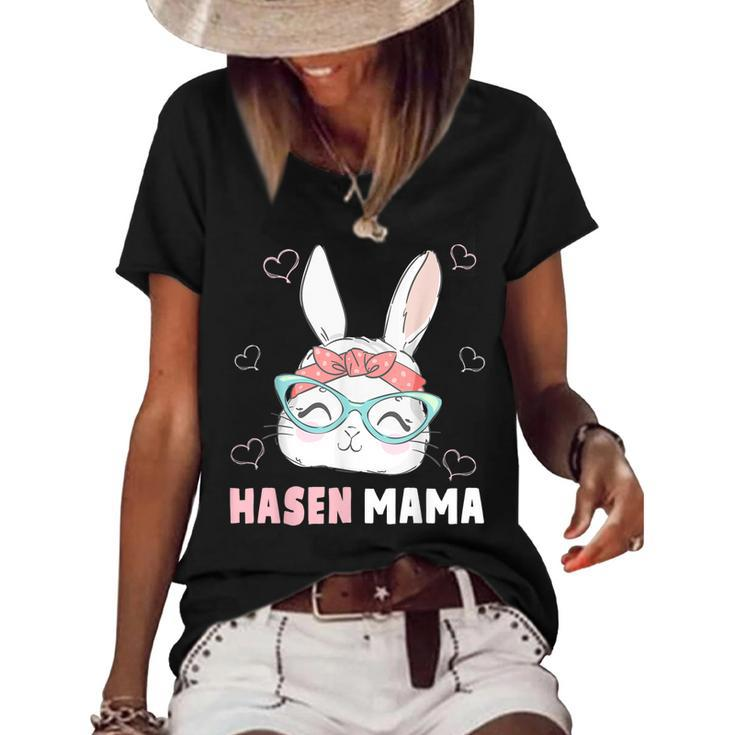 Rabbit Mum Bandana Rabbit Easter Rabbit Mum  Gift For Women Women's Short Sleeve Loose T-shirt