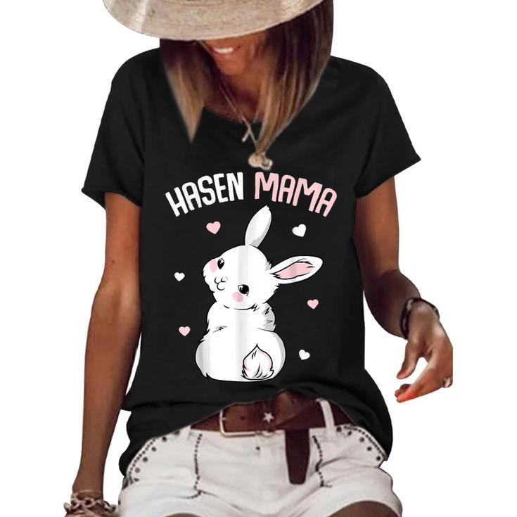 Rabbit Mum  With Rabbit Easter Bunny  Gift For Women Women's Short Sleeve Loose T-shirt