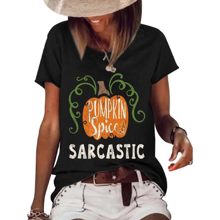 Sarcastic Pumkin Spice Fall Matching For Family Women's Loose T-shirt