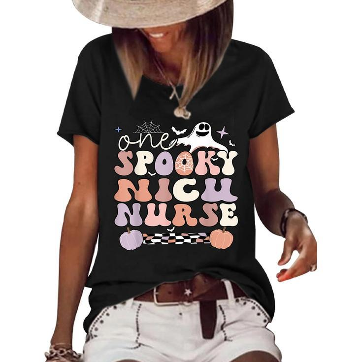 Spooky Nicu Nurse Halloween Nicu Nursing Women's Loose T-shirt