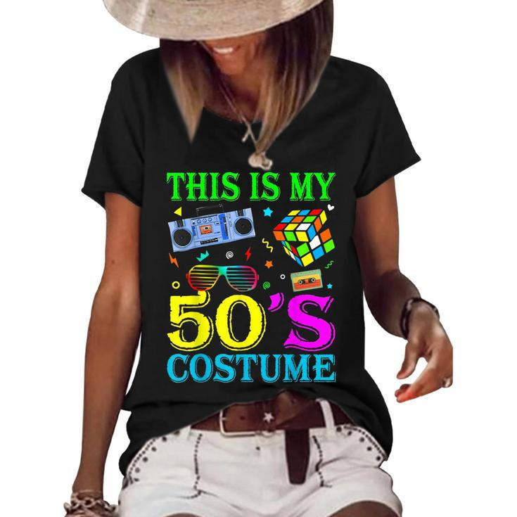 Vintage Matching Halloween 1950S This Is My 50S Costume Women's Short Sleeve Loose T-shirt