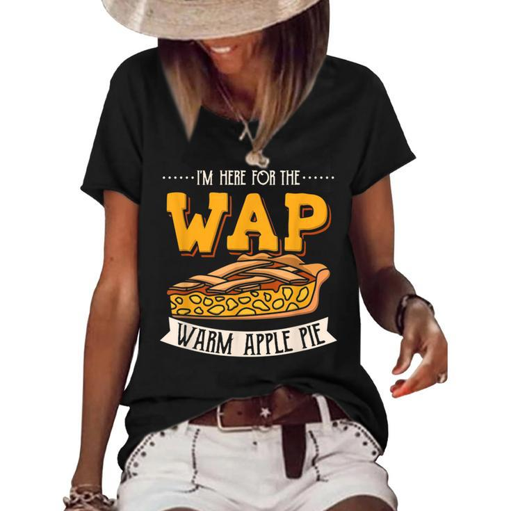 Wap Warm Apple Pie Funny Christmas Eve Design Xmas Women's Short Sleeve Loose T-shirt