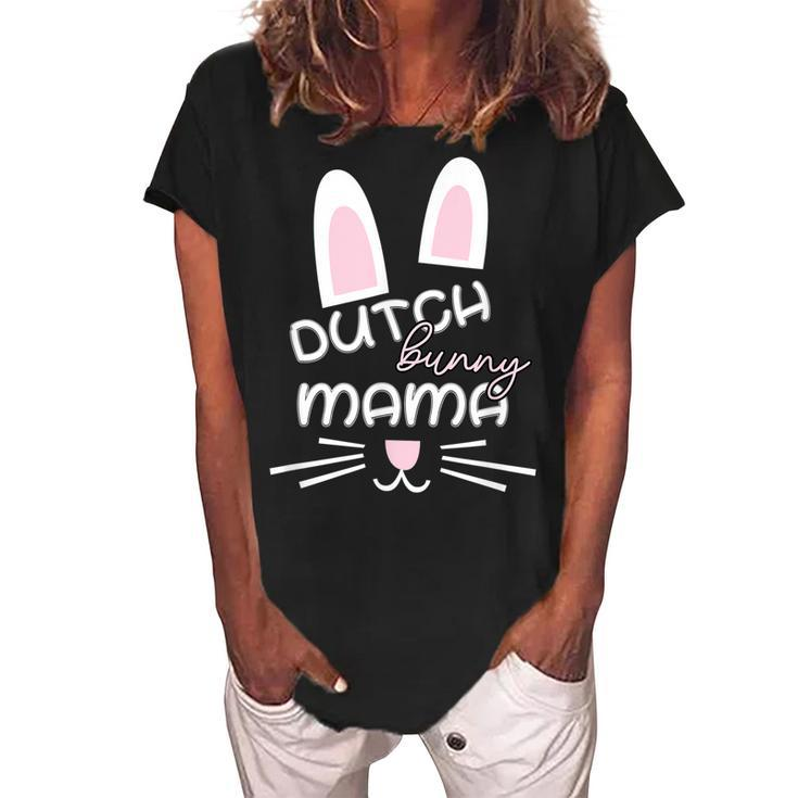 Dutch Rabbit Mum Rabbit Lover  Gift For Women Women's Loosen Crew Neck Short Sleeve T-Shirt