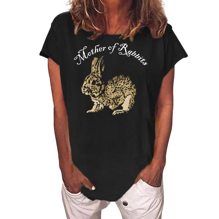 Mother Of Rabbits  Rabbit Mum Rabbit Mum Rabbit Mum  Gift For Women Women's Loosen Crew Neck Short Sleeve T-Shirt