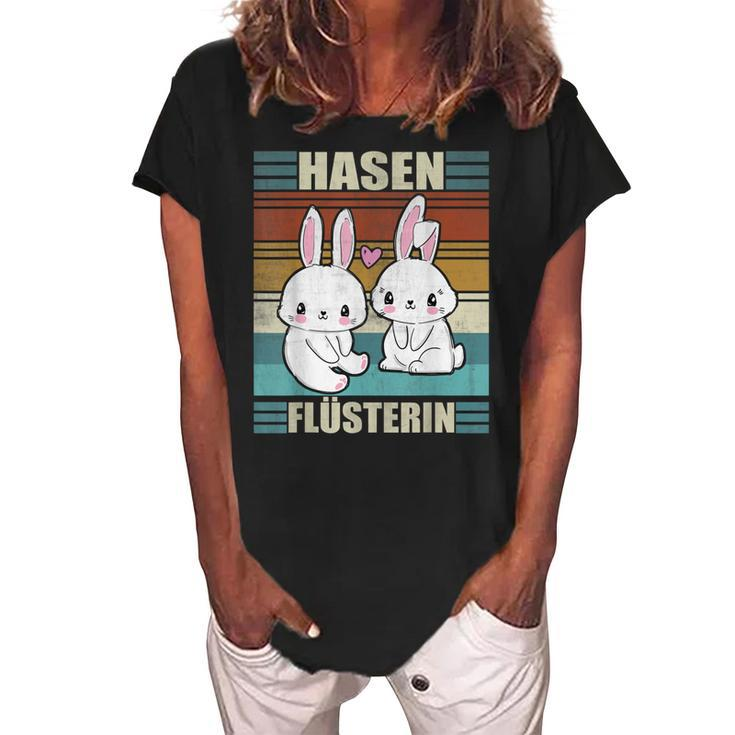 Rabbit Whispering Cute Rabbit Mum Rabbit  Gift For Women Women's Loosen Crew Neck Short Sleeve T-Shirt