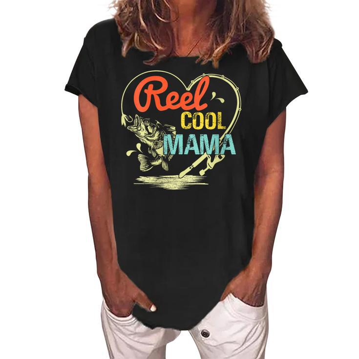 Reel Cool Mama Fishing Mothers Day For  Gift For Womens Gift For Women Women's Loosen Crew Neck Short Sleeve T-Shirt