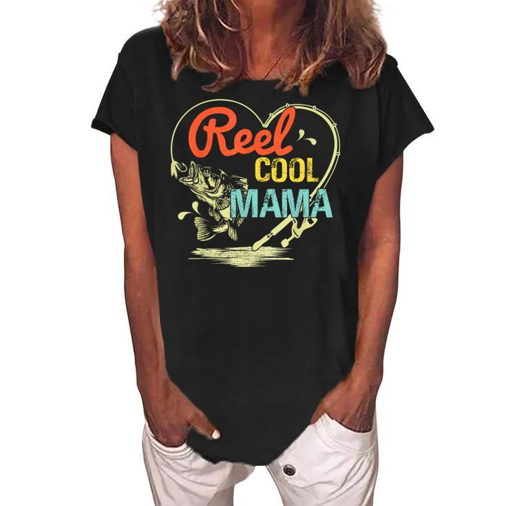 Reel Cool Mama Fishing Mothers Day For Womens  Gift For Women Women's Loosen Crew Neck Short Sleeve T-Shirt