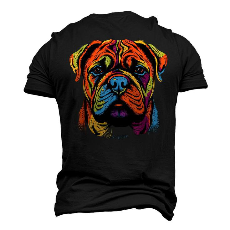Bullmastiff Mom Or Dad Colorful Puppy Dog Lover Cute Black Men's 3D T-shirt Back Print