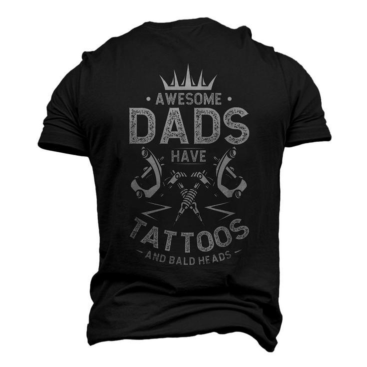 Father Tattooed Bald Dad Men's 3D T-Shirt Back Print