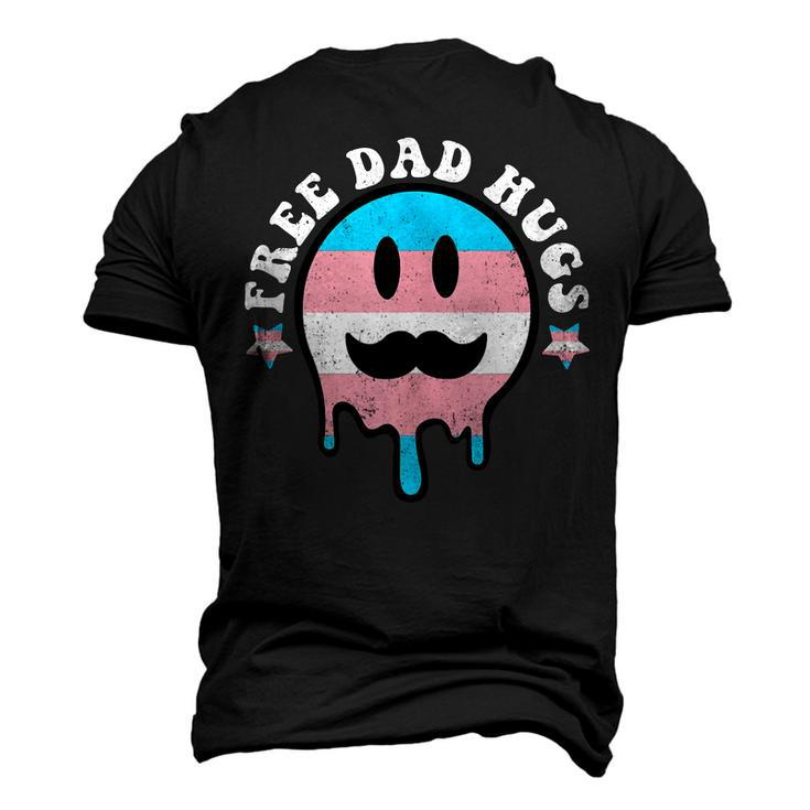 Free Dad Hugs Smile Face Trans Daddy Lgbt Fathers Day Men's 3D T-Shirt Back Print
