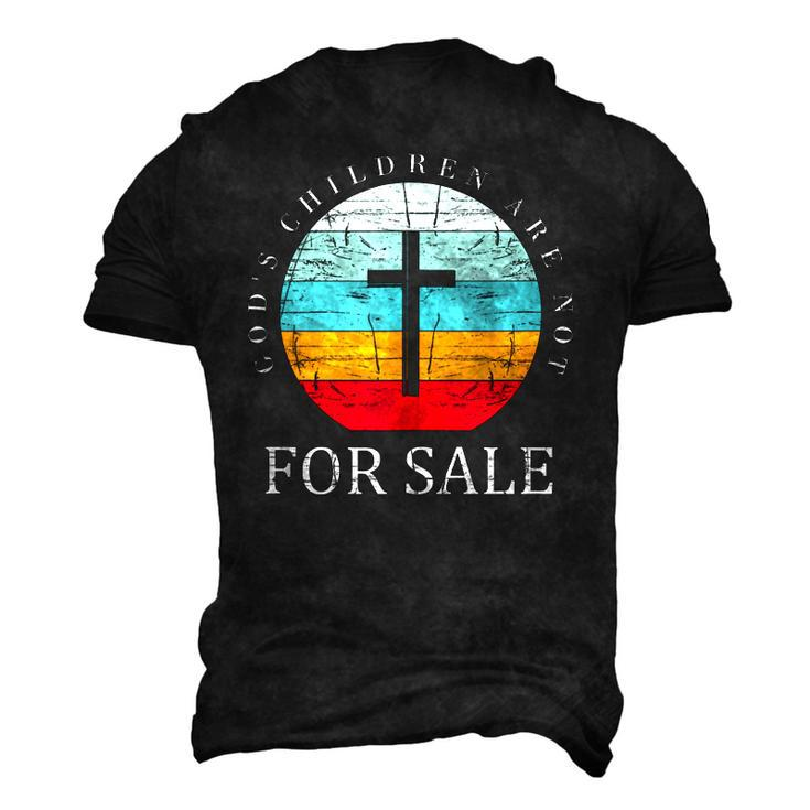 Gods Children Are Not For Sale Jesus Christian America Flag Men's 3D T-Shirt Back Print