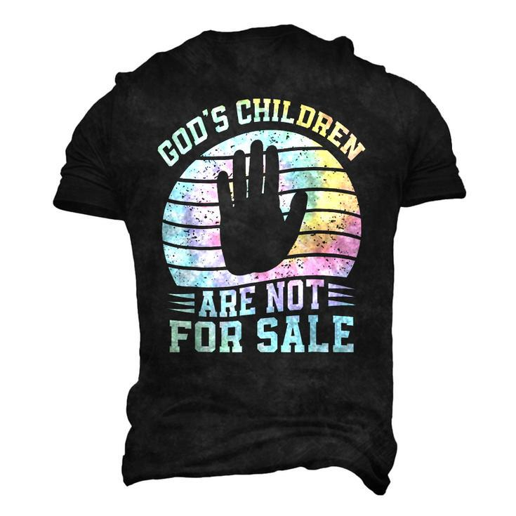 Gods Children Are Not For Sale Retro Tie Dye Retro Men's 3D T-Shirt Back Print