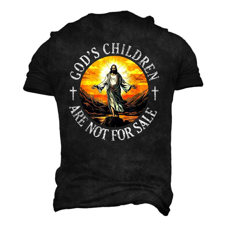 Gods Children Are Not For Sale Us Flag Christian Religion Men's 3D T-Shirt Back Print