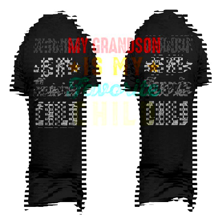 My Grandson Is My Favorite Child Grandpa Grandma Men's 3D T-shirt Back Print