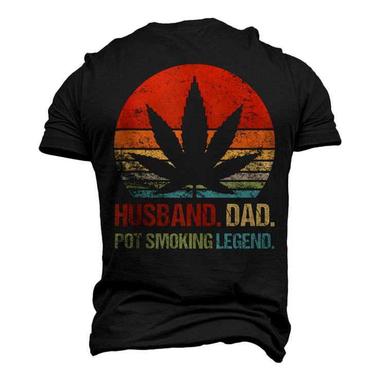 Husband Dad Pot Smoking Legend Weed Dad Smoker Men's 3D T-Shirt Back Print