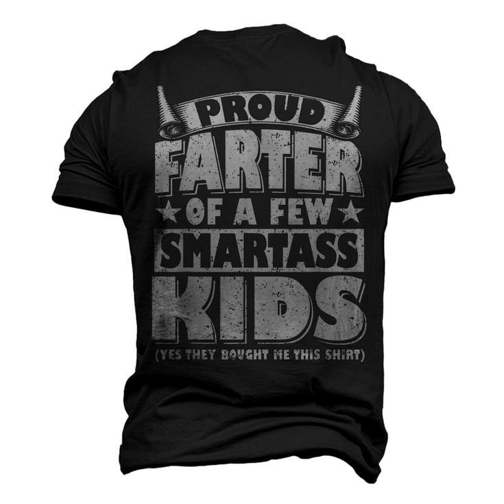 Proud Father Of A Few Smartass Kids Fathers Day Vintage Men's 3D T-shirt Back Print