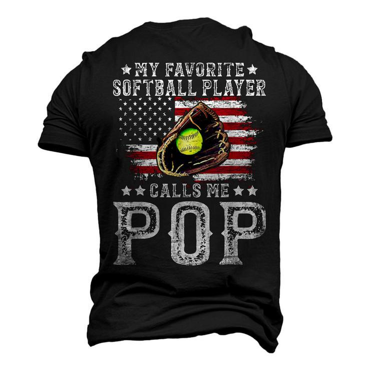Softball Dad My Favorite Softball Player Calls Me Pop Men's 3D T-shirt Back Print