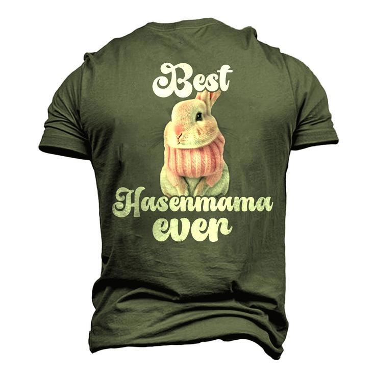 Best Rabbit Mama Ever Retro Winter Rabbit Mum Men's 3D T-Shirt Back Print