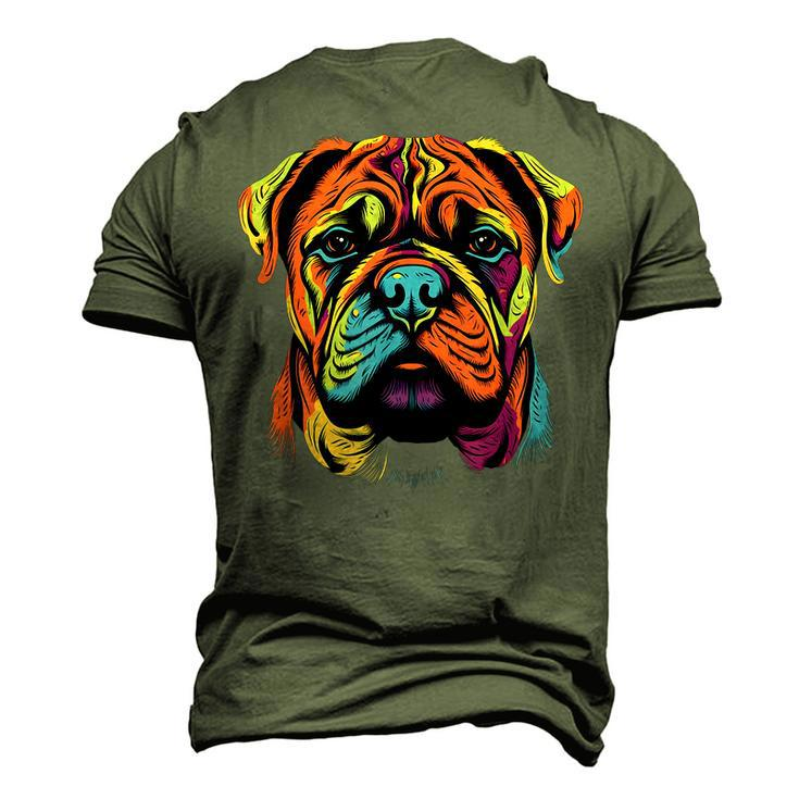 Bullmastiff Mom Or Dad Colorful Puppy Dog Lover Cute Black Men's 3D T-shirt Back Print