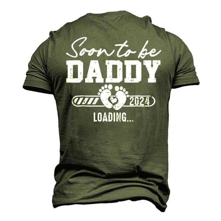 Cute Promoted To Daddy 2024 Soon To Be Dad Men's 3D T-shirt Back Print