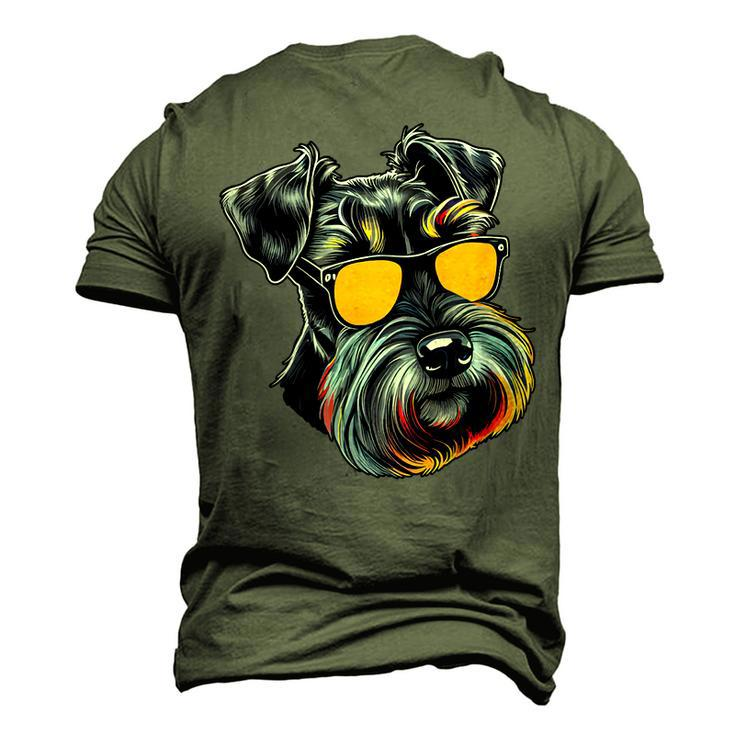 Dad Mom Cool Dog Sunglasses Miniature Schnauzer Men's 3D T-shirt Back Print