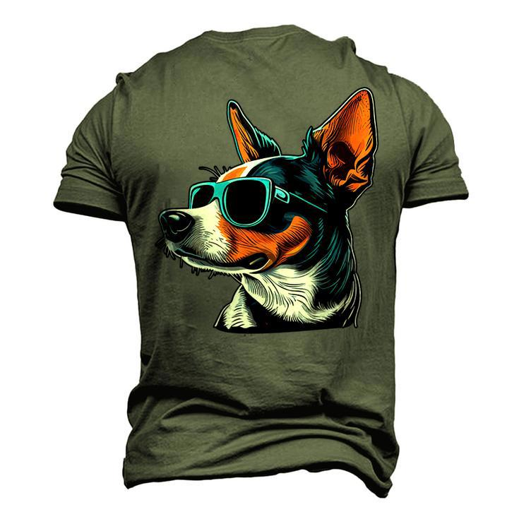 Dad Mom Cool Dog Sunglasses Rat Terrier Men's 3D T-shirt Back Print