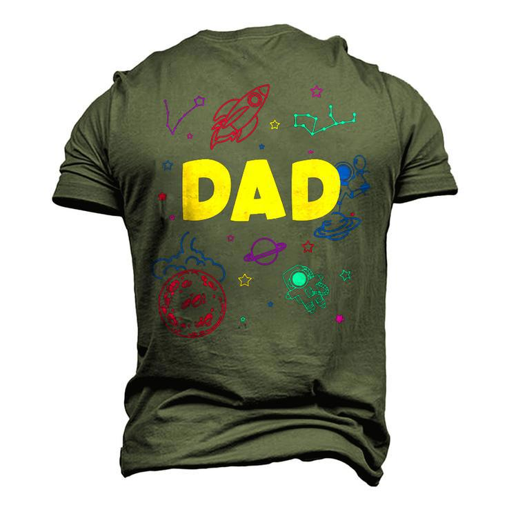 Dad Outer Space Daddy Planet Birthday Fathers Men's 3D T-Shirt Back Print