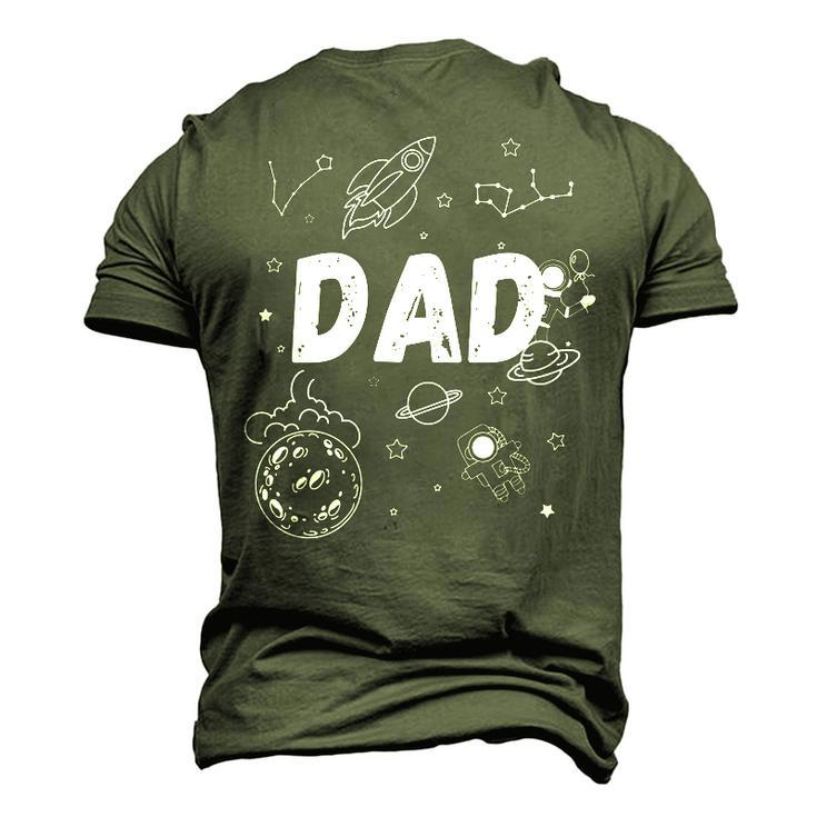 Dad Outer Space Daddy Planet Birthday Fathers Day Men's 3D T-Shirt Back Print