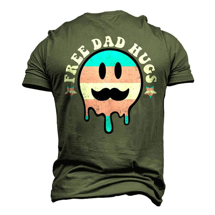 Free Dad Hugs Smile Face Trans Daddy Lgbt Fathers Day Men's 3D T-Shirt Back Print