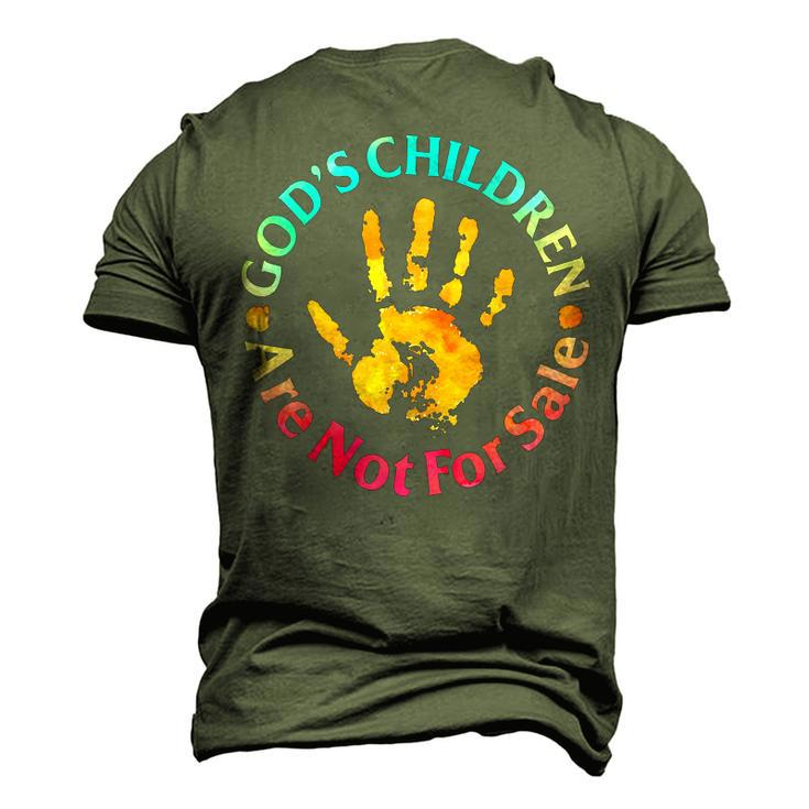 Gods Children Are Not For Sale Hand Prints Men's 3D T-Shirt Back Print