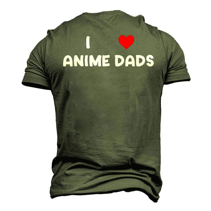 I Heart Anime Dads Love Red Simple Weeb Weeaboo Gay Men's 3D T-Shirt Back Print