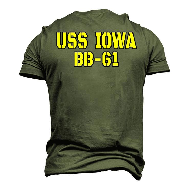 Iowa Battleship Veteran Warship Bb61 Father Grandpa Dad Son Men's 3D T-Shirt Back Print