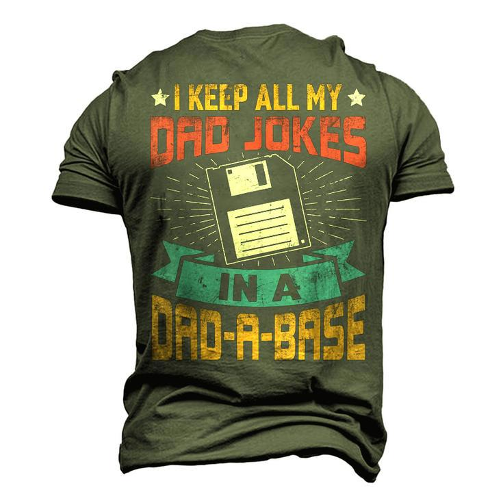 I Keep All My Dad Jokes In A Dadabase Vintage Father Dad Men's 3D T-shirt Back Print