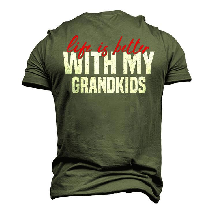 Life Is Better With My Grandkids For Grandma & Grandpa Men's 3D T-shirt Back Print