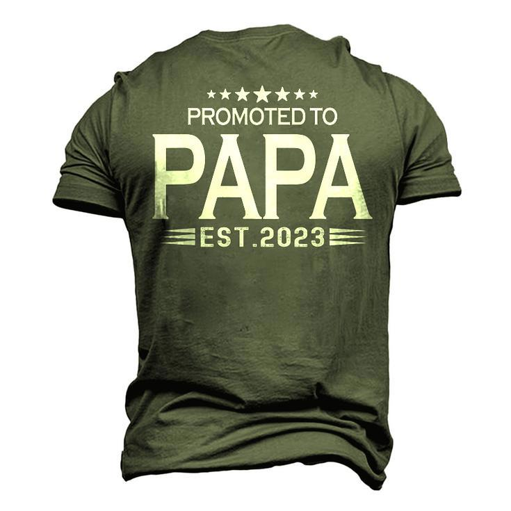 Promoted To Papa Est2023 Mens First Time Dad Daddy Men's 3D T-shirt Back Print